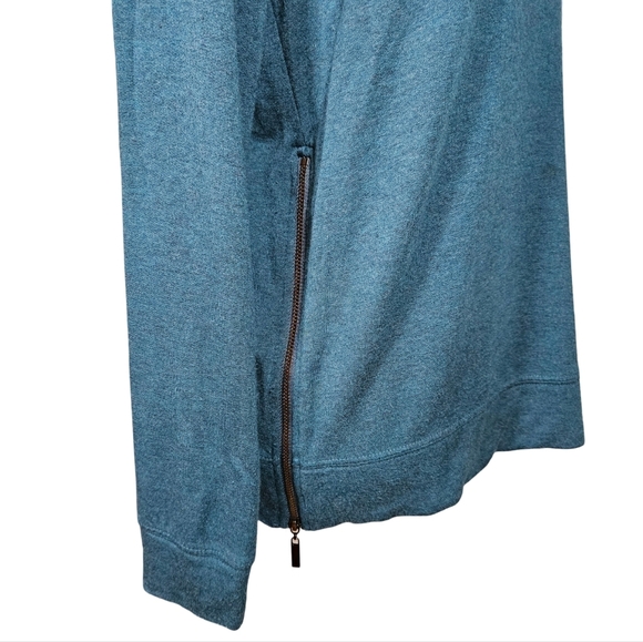 Matty M Gorgeous Blue Green Sweatshirt With Zipper Accents, Size Small - Picture 4 of 9